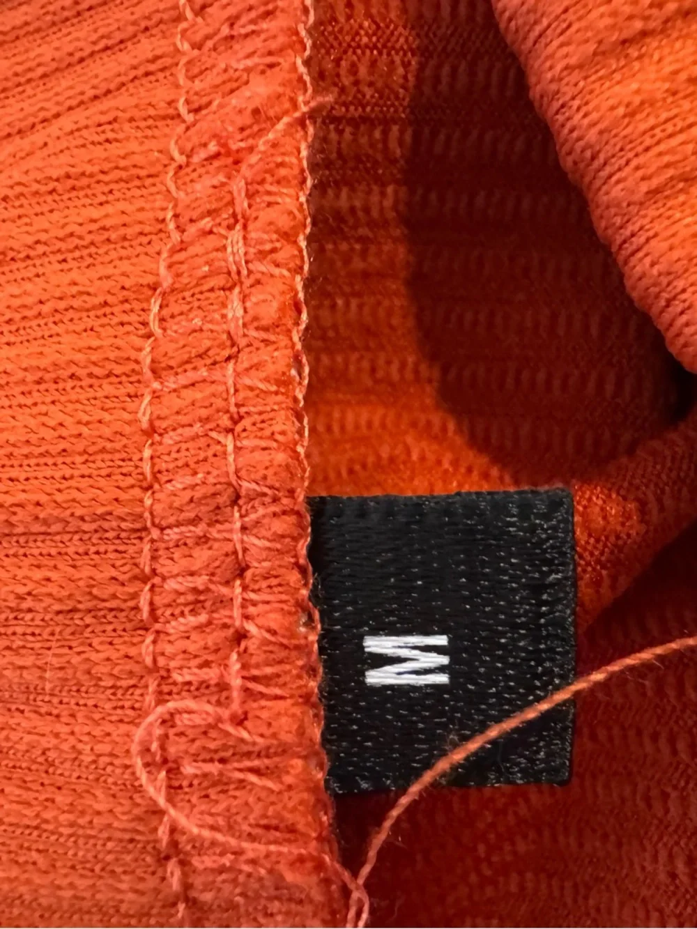 Rust Orange Ribbed Midi Skirt - Picture 3 of 3